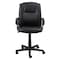 Global Industrial Executive Chair With Mid Back & Fixed Arms, Bonded Leather, Black 695642-AM - alternate 2